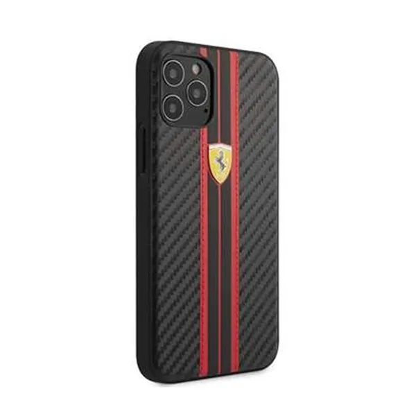 Ốp Điện Thoại Ferrari iphone 12 Pro Max FESNECHCP12LRB Màu Đen Đỏ