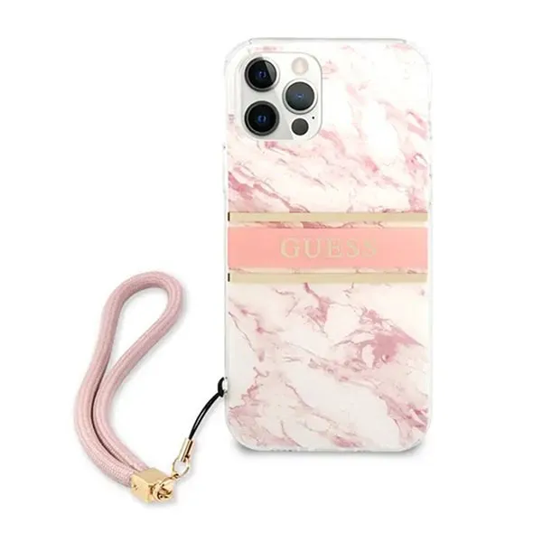 Ốp Điện Thoại Guess Iphone 12 Pro Max GUHCP12LKMABPI Màu Hồng Trắng