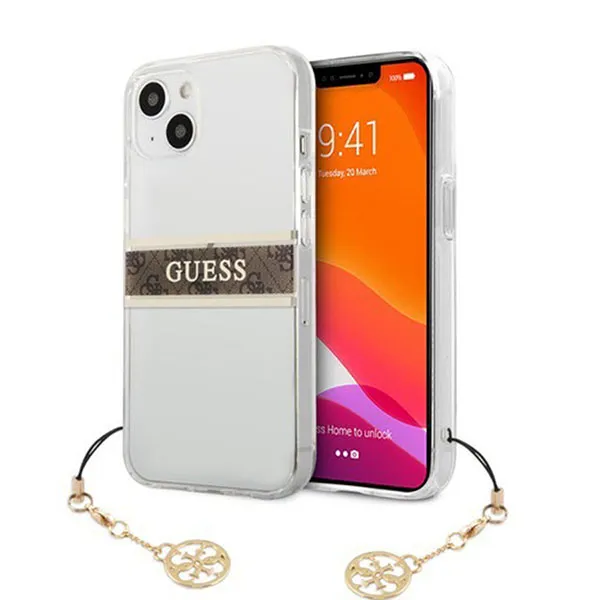 Ốp Điện Thoại Guess Iphone 13 With Charm GUHCP13MKB4GBR Màu Trắng
