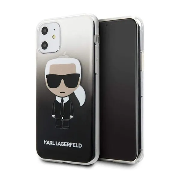 Ốp Điện Thoại Karl Lagerfeld iPhone 11 KLHCN61TRDFKBK Hình Ông Già Màu Đen Xám - Phụ Kiện Công Nghệ - Vua Hàng Hiệu
