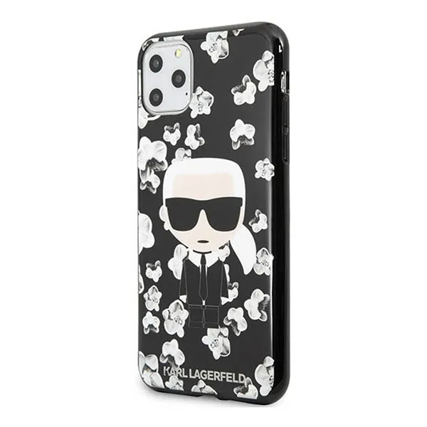 Ốp Điện Thoại Karl Lagerfeld iPhone 11 Pro Max Flower KLHCN65FLFBBK Ông Già Màu Đen - Phụ Kiện Công Nghệ - Vua Hàng Hiệu
