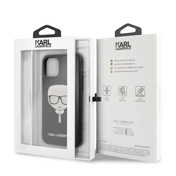 Ốp Điện Thoại Karl Lagerfeld iPhone 11 Pro Nhũ Hình Ông Già KLHCN58DLHBK Màu Đen - Phụ Kiện Công Nghệ - Vua Hàng Hiệu