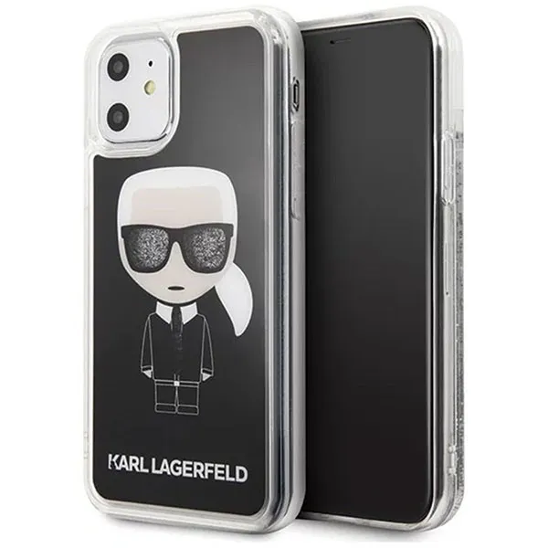Ốp Điện Thoại Karl Lagerfeld iPhone 11 Thường Hình KLHCN61ICGBK Ông Già Màu Đen - 1