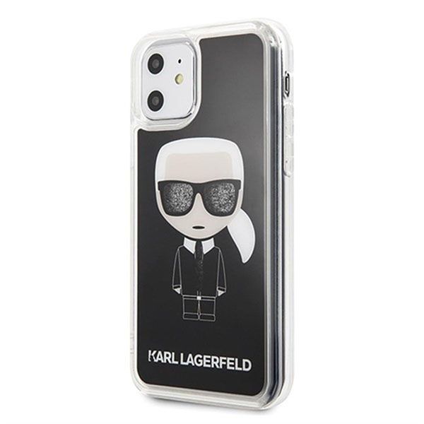 Ốp Điện Thoại Karl Lagerfeld iPhone 11 Thường Hình KLHCN61ICGBK Ông Già Màu Đen - 3