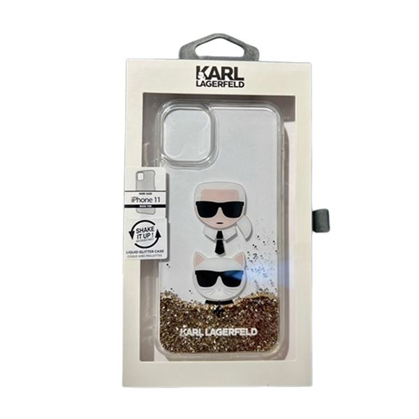 Ốp Điện Thoại Karl Lagerfeld iPhone 11 Thường Nhũ Vàng KLHCN61KICGLD Màu Trắng - 2