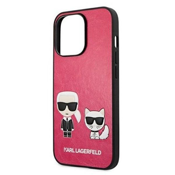 Ốp Điện Thoại Karl Lagerfeld iPhone 13 Pro Max Hồng Viền Đen - 1