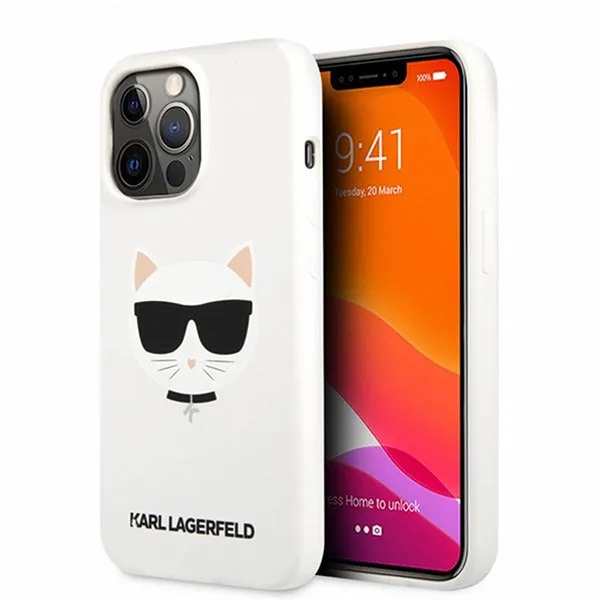Ốp Điện Thoại Karl Lagerfeld iPhone 13 Pro Max KLHCP13XSLCHWH Mèo Trắng Silicon - Phụ Kiện Công Nghệ - Vua Hàng Hiệu