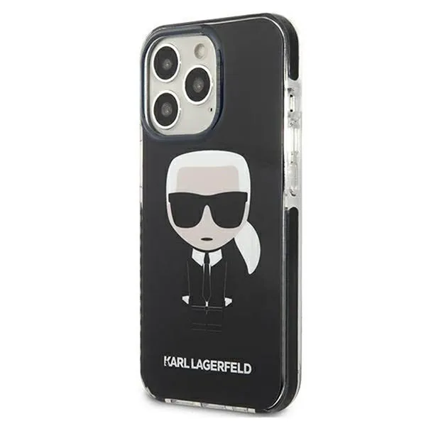 Ốp Điện Thoại Karl Lagerfeld iPhone 13 Pro Max KLHCP13XTPEIKK Hình Ông Già Màu Đen Silicon