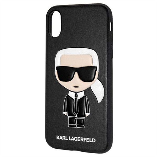 Ốp Điện Thoại Karl Lagerfeld iPhone X/XS KLHCPXIKPUBK Giả Da Hình Ông Già Màu Đen - 3
