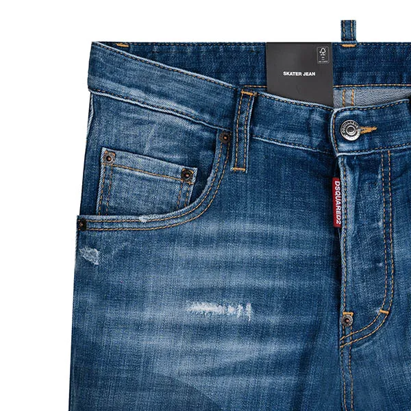 Quần Jeans Dsquared2 D2 Skater S74LB1169 S30342 470 Màu Xanh Size 50