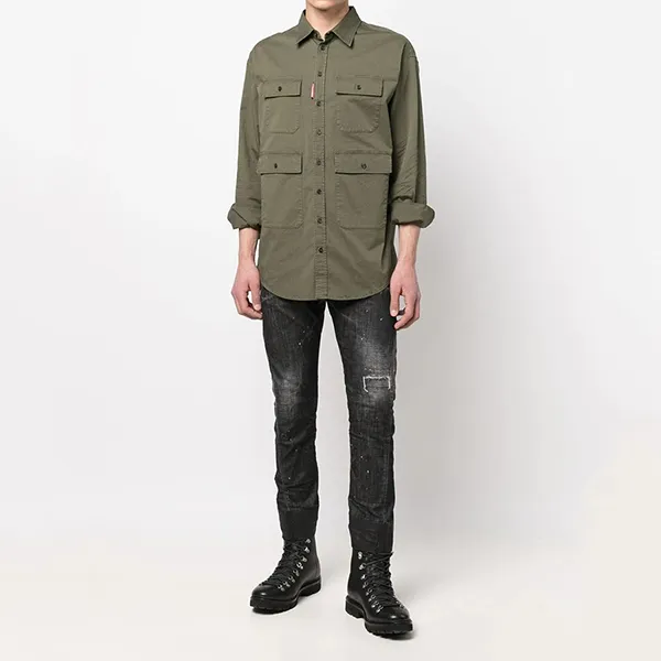 Quần Jeans Dsquared2 Distressed Skinny S71LB1086 S30357 Màu Đen Size 50