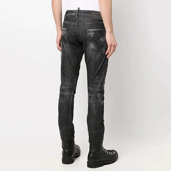 Quần Jeans Dsquared2 Distressed Skinny S71LB1086 S30357 Màu Đen Size 50