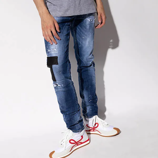 Quần Jeans Dsquared2 Leather Tag Cool Guy S71LB0935 S30342 Màu Xanh Size 46