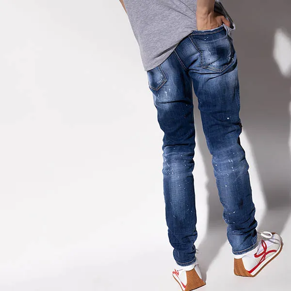 Quần Jeans Dsquared2 Leather Tag Cool Guy S71LB0935 S30342 Màu Xanh Size 48