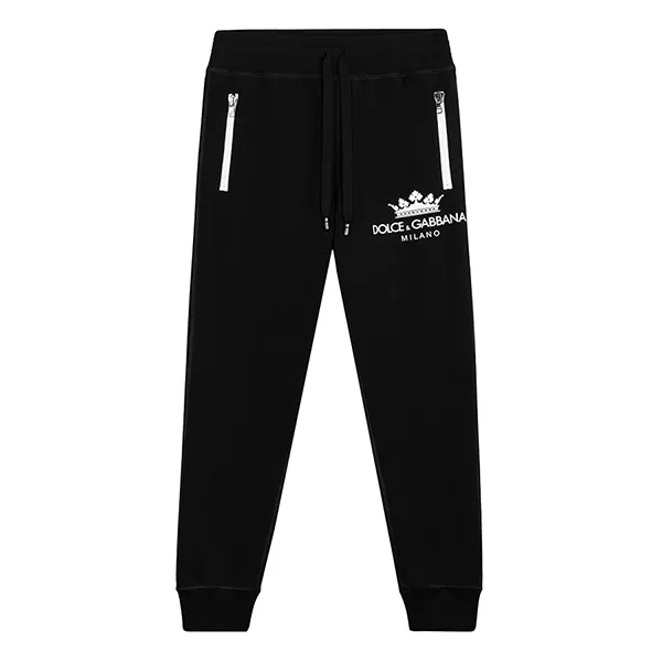 Quần Jogger Dolce & Gabbana D&G Black Logo Printed GYASAT G7XOL Màu Đen