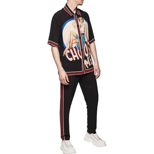 Quần Nỉ Nam Dolce & Gabbana D&G Choose Me Logo Printed GW9OAT FP8FC HN1LN Màu Đen Size 48