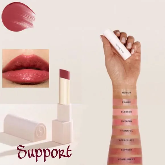 Son Dưỡng Rare Beauty With Gratitude Dewy Lip Balm, Support Màu Đỏ Mận Nâu - Son Môi - Vua Hàng Hiệu