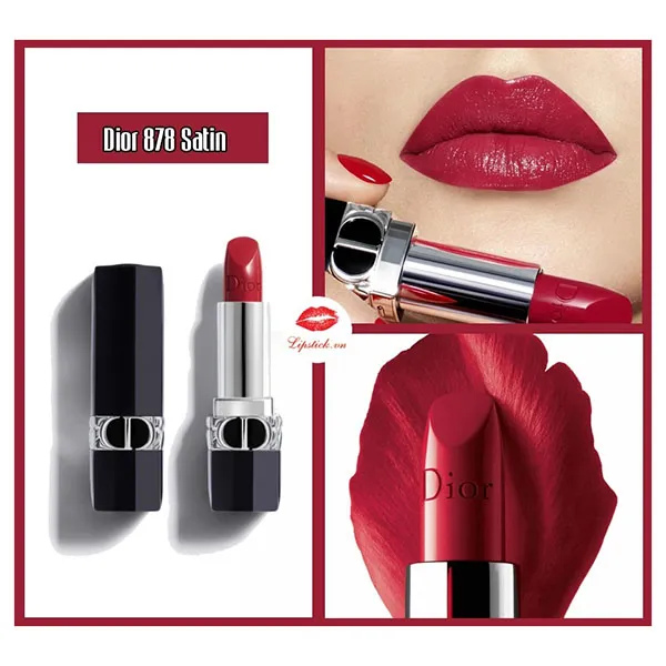 Son Dior 878 Victoire Màu Đỏ Hồng - Son Môi - Vua Hàng Hiệu