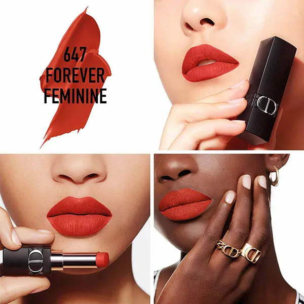 Son Dior Rouge Dior Forever Transfer-Proof Lipstick 647 Forever Feminine Màu Đỏ Cam
