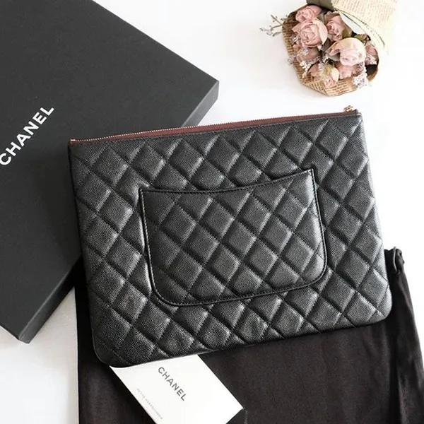 Túi Cầm Tay Chanel Pouch Classic Black Clutch Carviar Màu Đen - Túi xách - Vua Hàng Hiệu