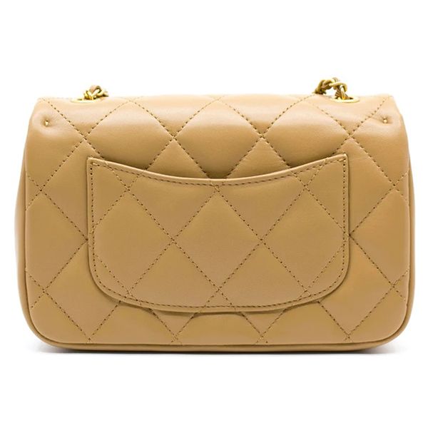 Túi Đeo Chéo Chanel AS3457 B08840 Mini Flap Bag With Heart Charms BJ523 Màu Be Đậm - 5
