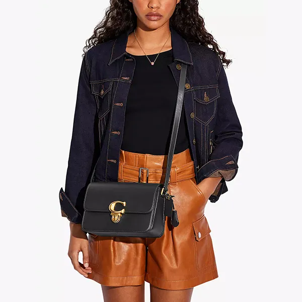 Túi Đeo Chéo Coach Studio Leather Black Shoulder Bag Màu Đen