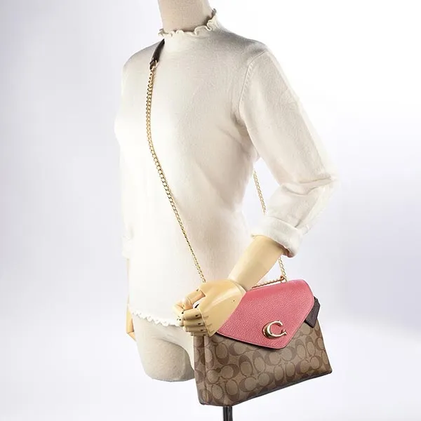 Túi Đeo Chéo Nữ Coach Tammie Classic Full C Pattern Bag Màu Nâu Hồng - Túi xách - Vua Hàng Hiệu
