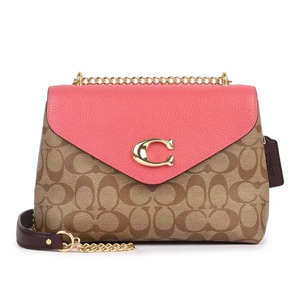 Túi Đeo Chéo Nữ Coach Tammie Classic Full C Pattern Bag Màu Nâu Hồng - Túi xách - Vua Hàng Hiệu