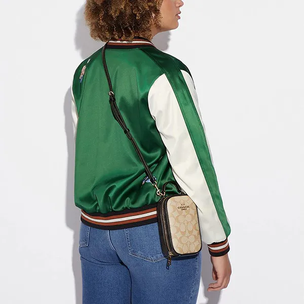 Túi Đeo Chéo Đựng Điện Thoại Coach Eva Phone Crossbody In Blocked Signature Canvas CB852 Màu Kem Nâu - Túi xách - Vua Hàng Hiệu