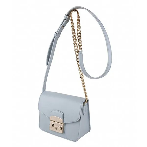 Túi Đeo Chéo Furla Metropolis Mini Crossbody Ares Màu Xanh Nhạt