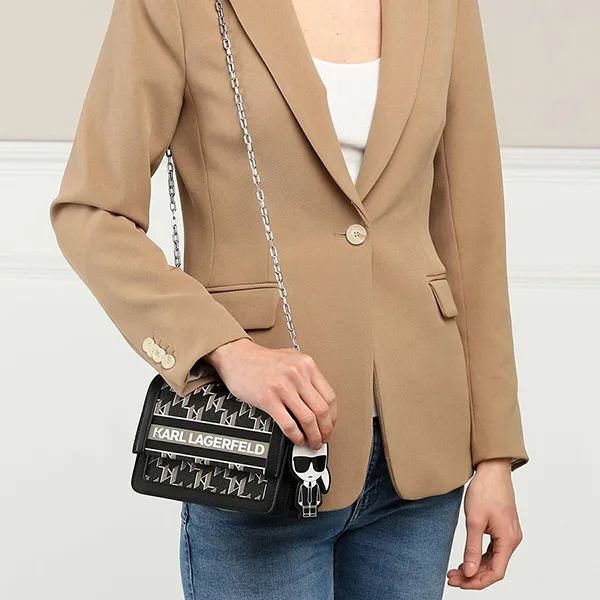 Túi Đeo Chéo Karl Lagerfeld Bag Black 221W3013 Màu Đen Họa Tiết Vàng