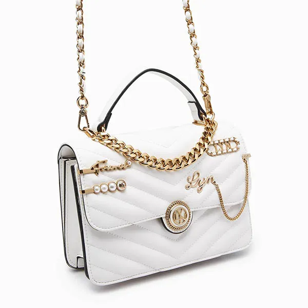 Túi Đeo Chéo Lyn Lady Top Handle Handbags LL22FBF091 Màu Trắng - Túi xách - Vua Hàng Hiệu
