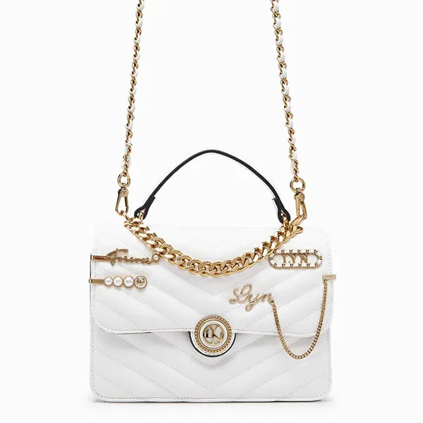 Túi Đeo Chéo Lyn Lady Top Handle Handbags LL22FBF091 Màu Trắng - Túi xách - Vua Hàng Hiệu