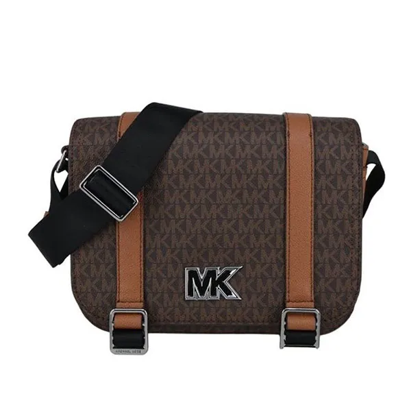 Túi Đeo Chéo Michael Kors MK Cooper Medium Logo Messenger Bag 35S2LCOM2B Màu Nâu Đen - 3