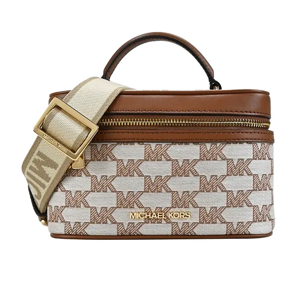 Túi Đeo Chéo Michael Kors MK Jet Set Item Logo 35S2GTTC6J Màu Nâu Trắng - Túi xách - Vua Hàng Hiệu