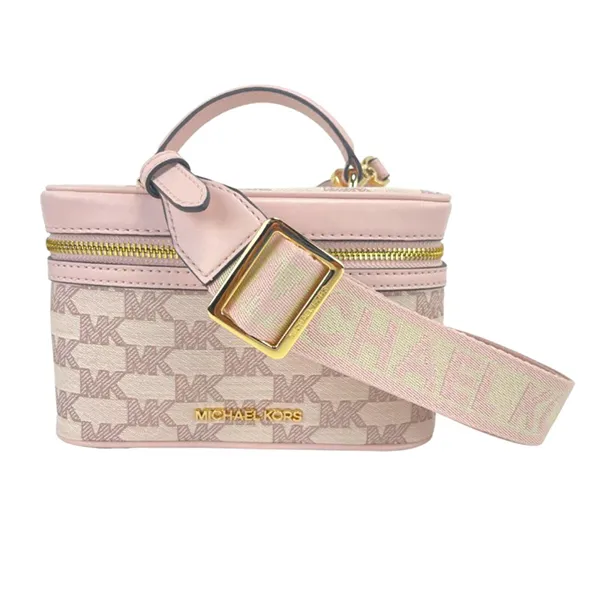 Túi Đeo Chéo Michael Kors MK Jet Set Item Medium Zip Trunk Crossbody 35S2GTTC6J Powder Blush Màu Hồng