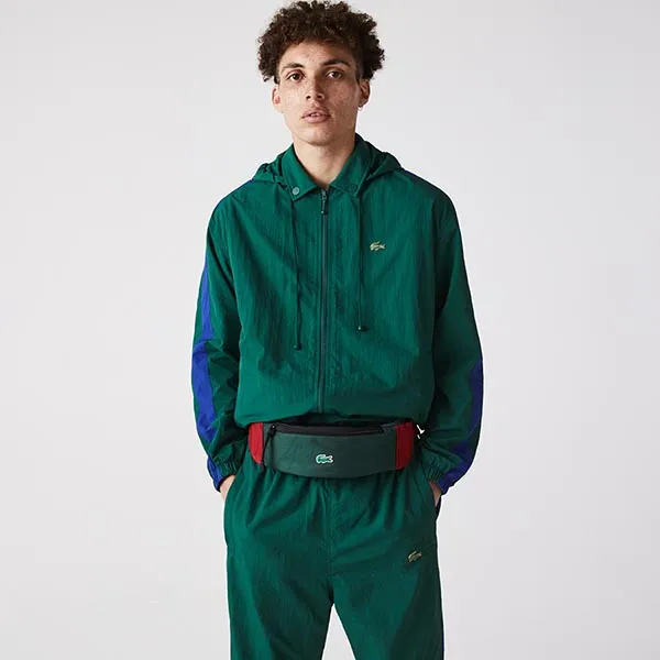 Túi Đeo Hông Lacoste Men’s Colorblock Canvas Zip Fanny Pack NH3691HZ H78 Màu Xanh Đỏ