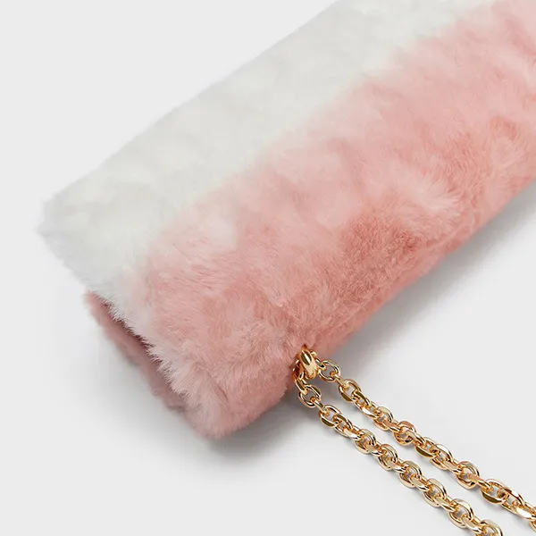 Túi Đeo Vai Nữ Charles & Keith CNK Paffuto Chain Handle Furry Long Wallet - Light Pink CK6-10681031-2 Màu Hồng