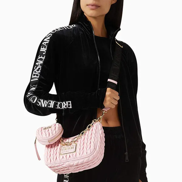 Túi Đeo Vai Versace Jeans Couture Shoulder Bags Women Polyurethane Pink Màu Hồng