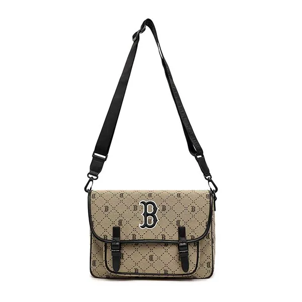 Túi Đi Học Trẻ Em MLB Diamond Monogram Jacquard Boston Red Sox 7ACRMD13N-43BGD Màu Nâu
