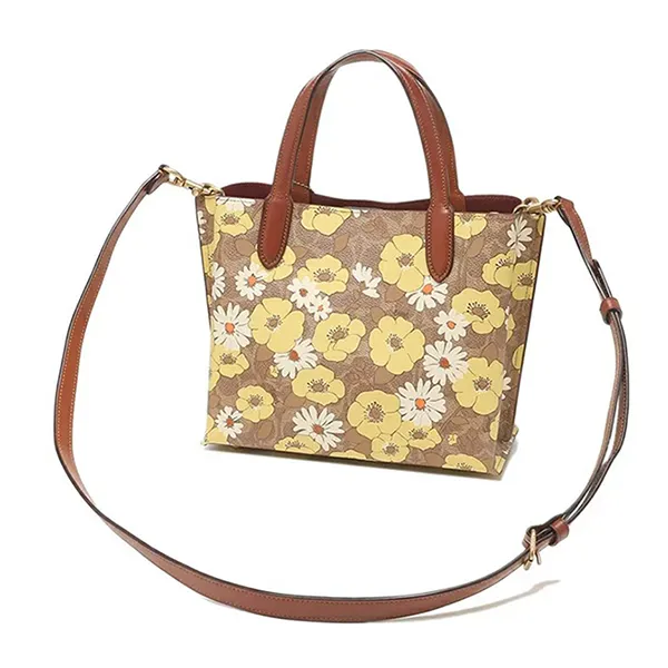 Túi Tote Nữ Coach Willow 24 In Signature Canvas With Floral Print C9721 Brass/Tan Rust Multi Phối Màu - Túi xách - Vua Hàng Hiệu