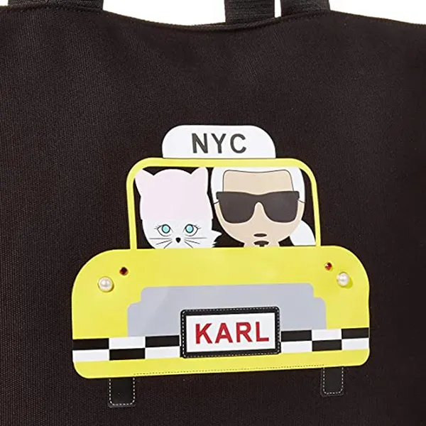 Túi Tote Karl Lagerfeld Paris Kristen Canvas Tote Bag Màu Đen - Túi xách - Vua Hàng Hiệu