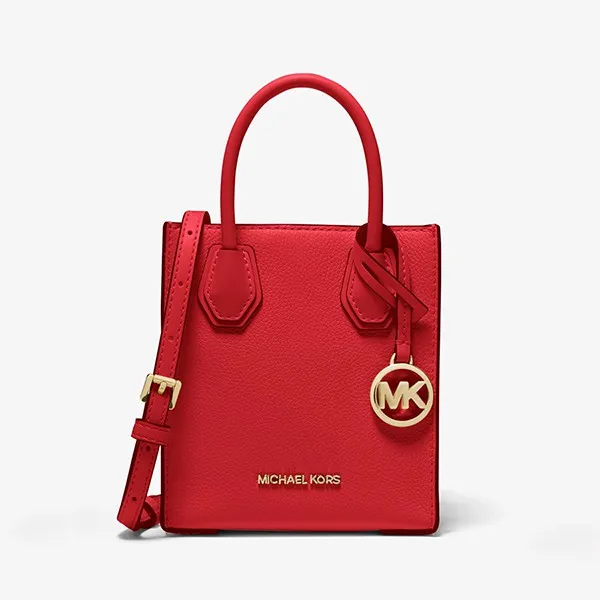 Túi Tote Michael Kors MK Mercer Extra-Small Pebbled Leather Crossbody 35S1GM9TOL Màu Đỏ