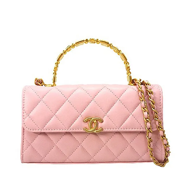 Chanel Coco First 22K mini flap bag pink calfskin  VintageUnited