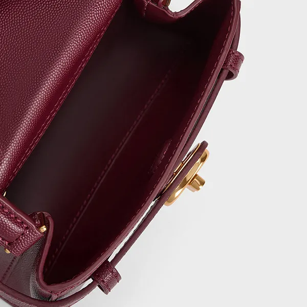 Túi Xách Nữ Charles & Keith CNK Aubrielle Metallic-Buckle Top Handle Bag 50271027-1 Màu Đỏ