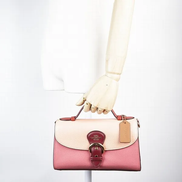 Túi Xách Coach C8161 Kleo Top Handle In Colorblock In Gold/Faded Blush Multi Phối Màu