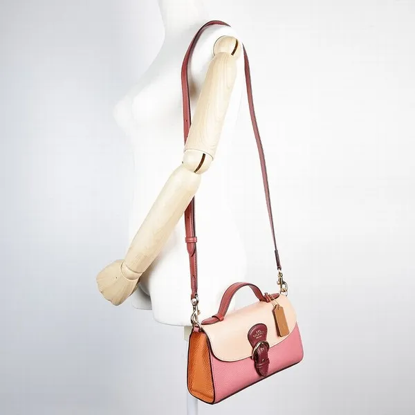 Túi Xách Coach C8161 Kleo Top Handle In Colorblock In Gold/Faded Blush Multi Phối Màu