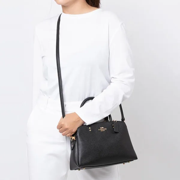 Túi Xách Nữ Coach Crossgrain Leather Lillie Carryall Crossbody Purse 91493 Màu Đen