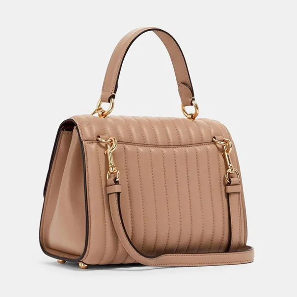 Túi Xách Coach Tilly Top Handle With Linear Quilting Taupe 2562 Màu Nâu