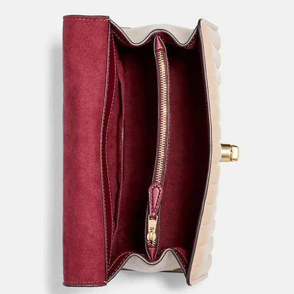 Túi Xách Coach Tilly Top Handle With Linear Quilting Taupe 2562 Màu Nâu